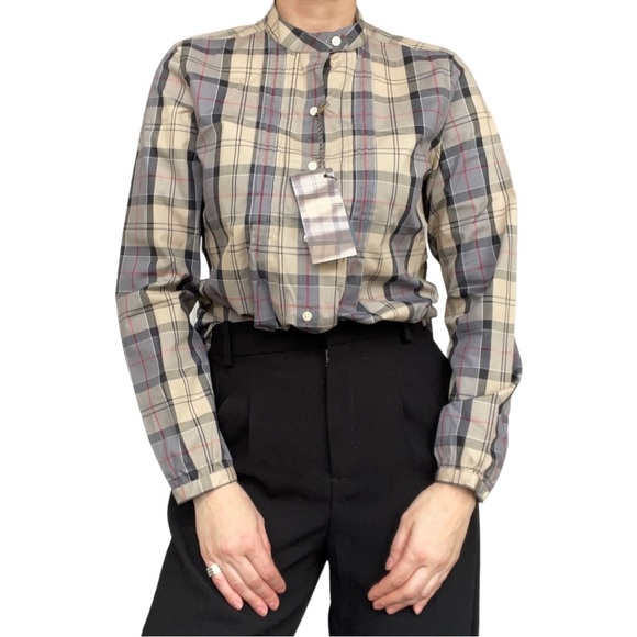 BARBOUR DRESS TARTAN Checked Fitted Long Sleeve Blouse Size 12 NEW WITH TAG - Picture 3 of 6